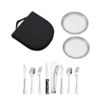 Set de cubiertos para acampada para 2 personas